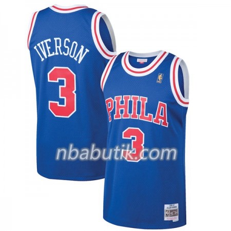 NBA Mænd Trøje Philadelphia 76ers Allen Iverson 3 Hardwood Classics Blå Swingman NBA Mænd Trøje Philadelphia 76ers Allen Iverson 3 Hardwood Classics Blå Swingman